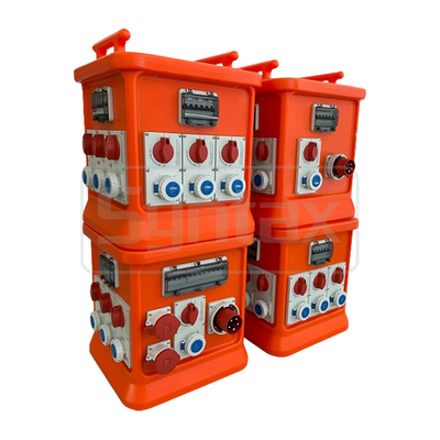 Syntax MK2N 5P 63A Portable Distribution Box PE Material With 16Amp Mechanical Interlocked & Switched CEE Sockets
