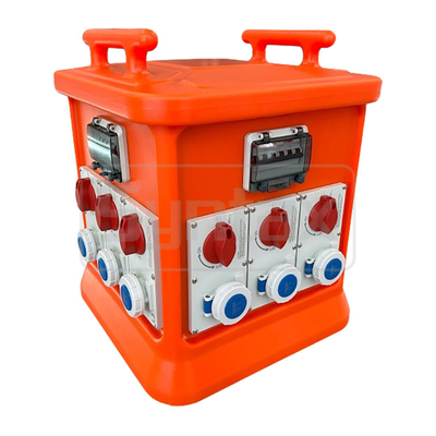 Syntax MK2N 5P 63A Portable Distribution Box PE Material With 16Amp Mechanical Interlocked & Switched CEE Sockets