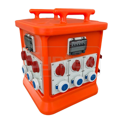 Syntax MK2N 5P 63A Portable Distribution Box PE Material With 16Amp Mechanical Interlocked & Switched CEE Sockets