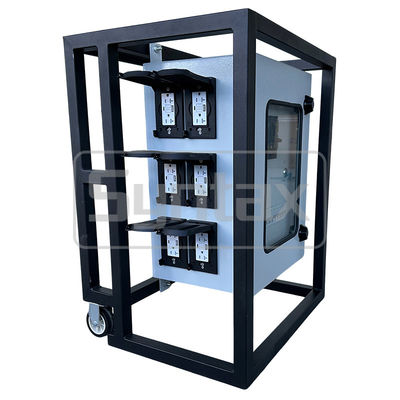 Syntax 100 Amp Portable Distribution Panel UL Listed Outdoor use, 208Y/120 3PH, with waterproof (12) 5-20R GFCI 125v