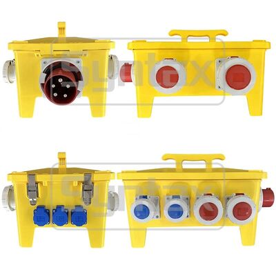 Syntax MP36 Portable Power Distribution Boxes IP67 Waterproof 125A/5P Inlet Three Phase Electric Power Distro 47.8*34*33CM