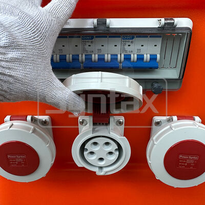 Syntax MK1N 5P 125A IP67 Waterproof Portable Distribution Box HDPE Material Fitted With Inlet and Socket 48*48*48.8CM