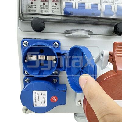 Syntax CX7 Wall Mounted Distribution Box 32AMP Three Phase Fused Made in PC Electric Grey Stage Box 26*17*14CM