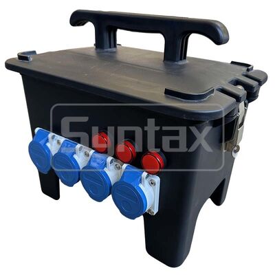 Syntax RB13 Portable Rubber Box 32A Three Phase IP44 Waterproof Outdoor Mains Distro Box For Live Event 345x250x311.5MM