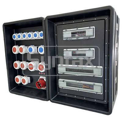 Syntax MD4 Three Phase 125AMP IP67 Waterproof HDPE Portable Power Distribution Panel Board For FIFA Sporting Events In Qatar 630x430x900mm