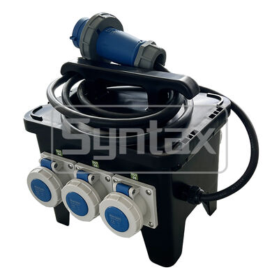 Syntax MP12 Single Phase IP67 Waterproof 32amp Portable Distribution Box with Stackable Design and 3.5m H07RN-F3*6 Extension Cable