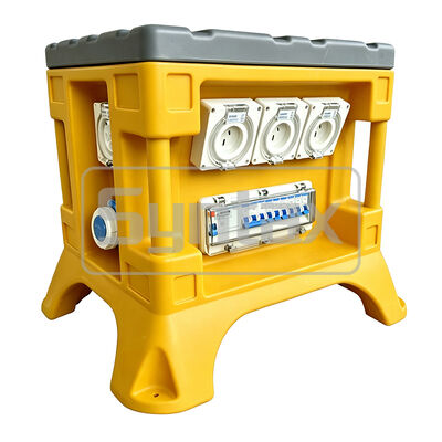 Syntax AU2 5P 63A 400V IP67 Waterproof Portable Distribution Box with HDPE Material for Temporary Power Distribution
