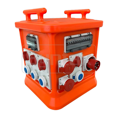 Syntaxe MK2N 5P 63A Boîte de distribution portable en matériau PE avec prises CEE interverrouillées mécaniques de 16 ampères
