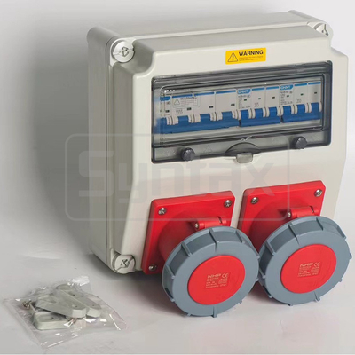 Syntaxe CX2 Boîte de distribution murale 100AMP Trois phases fabriquée en PC Boîte de scène électrique grise 280*280*155mm