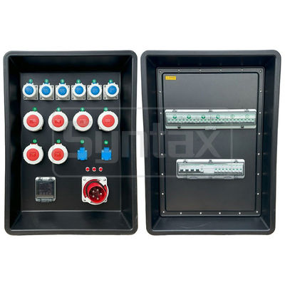 Syntaxe MD4 Trois phases 125A Distributeur de puissance étanche avec disjoncteurs Schneider pour la distribution de puissance de la scène 63x43x90cm
