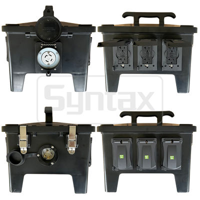 Syntax MP24 - Bloc de distribution d'alimentation portable étanche MP24, 30 A, monophasé, 2 pôles, 4 fils, prises homologuées UL/ETL