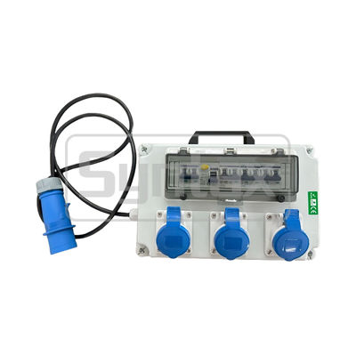 Boîtier de distribution d'alimentation portable mural Syntax JS1 32AMP Fabriqué en PC Gris électrique Boîte de maintenance 220*340*150mm