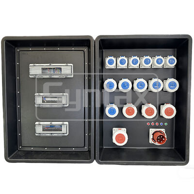 Syntax MD4 Triphasé 63AMP IP67 Étanche HDPE Coffret de Distribution d'Énergie Portable Pour Événements Sportifs de la FIFA au Qatar 630x430x900mm