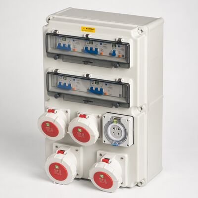 Syntaxe 125A IP65 Unité de distribution d'énergie montée sur le mur avec boîte de distribution personnalisable pour les environnements difficiles